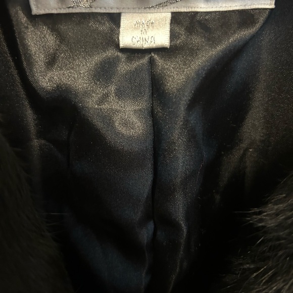 Ebene by Patrick Assuline Rabbit Fur trim pattern trench size 10 Excellent cond - Picture 7 of 16